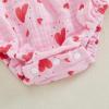 imageKuriozud Baby Girl Valentines Day OutfitsHeart Onesie Long Sleeve Ruffle Romper Bow Headband Newborn Infant ClothesPink Heart Dot