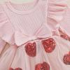 imageKuriozud Baby Girl Valentines Day OutfitsHeart Onesie Long Sleeve Ruffle Romper Bow Headband Newborn Infant ClothesPink Heart a