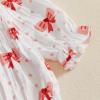 imageKuriozud Baby Girl Valentines Day OutfitsHeart Onesie Long Sleeve Ruffle Romper Bow Headband Newborn Infant ClothesWhite Bow