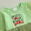 imageKuriozud Baby Christmas Outfits Dress Girl Long Sleeve Bubble Romper My First Christmas Onesie Clothes Fall Winter ClothingGreen Merry Christmas