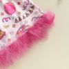 imageKuriozud Birthday Girl Outfit Silk Birthday Pajamas Dress Nightgown Feather Trim Pjs Toddler Little Girl GiftPink