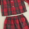 imageKuriozud Kids Christmas Pajamas Toddler Baby Boy Girl Button Down Pjs Tops Pants Little Boys Girls Christmas Pajama SetBuffalo Plaid Red