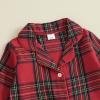 imageKuriozud Kids Christmas Pajamas Toddler Baby Boy Girl Button Down Pjs Tops Pants Little Boys Girls Christmas Pajama SetBuffalo Plaid Red