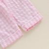 imageKuriozud Kids Christmas Pajamas Toddler Baby Boy Girl Button Down Pjs Tops Pants Little Boys Girls Christmas Pajama SetGingerbread Plaid Print Pink