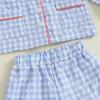 imageKuriozud Kids Christmas Pajamas Toddler Baby Boy Girl Button Down Pjs Tops Pants Little Boys Girls Christmas Pajama SetPlaid Print Blue