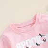 imageKuriozud Toddler Baby Girl Halloween Outfits 6 9 12 18 24Month 2t 3t 4t Sweatshirt TopTutu Tulle Skirt Set Halloween CothesSpooky Sis Pink