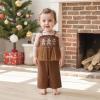 imageKuriozud Halloween Toddler Baby Girl Outfit Pumpkin Patch Tank TopWide Leg Pants Set Kids Little Girl Halloween ClothesXmas Brown