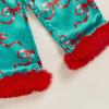 imageKuriozud Kids Christmas Pajamas Toddler Girl Santa Feather Trim Button Down Tops Pants Girls Bow Sleepwear Silk Satin Pjs SetChristmas Bow Green
