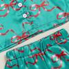 imageKuriozud Kids Christmas Pajamas Toddler Girl Santa Feather Trim Button Down Tops Pants Girls Bow Sleepwear Silk Satin Pjs SetChristmas Bow Green