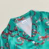 imageKuriozud Kids Christmas Pajamas Toddler Girl Santa Feather Trim Button Down Tops Pants Girls Bow Sleepwear Silk Satin Pjs SetChristmas Bow Green