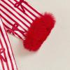 imageKuriozud Kids Christmas Pajamas Toddler Girl Santa Feather Trim Button Down Tops Pants Girls Bow Sleepwear Silk Satin Pjs SetChristmas Bow Stripe Red