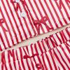 imageKuriozud Kids Christmas Pajamas Toddler Girl Santa Feather Trim Button Down Tops Pants Girls Bow Sleepwear Silk Satin Pjs SetChristmas Bow Stripe Red