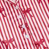 imageKuriozud Kids Christmas Pajamas Toddler Girl Santa Feather Trim Button Down Tops Pants Girls Bow Sleepwear Silk Satin Pjs SetChristmas Bow Stripe Red