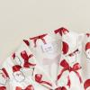 imageKuriozud Kids Christmas Pajamas Toddler Girl Santa Feather Trim Button Down Tops Pants Girls Bow Sleepwear Silk Satin Pjs SetChristmas Santa and Bow White