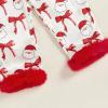 imageKuriozud Kids Christmas Pajamas Toddler Girl Santa Feather Trim Button Down Tops Pants Girls Bow Sleepwear Silk Satin Pjs SetChristmas Santa and Bow White