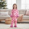 imageKuriozud Kids Christmas Pajamas Toddler Girl Santa Feather Trim Button Down Tops Pants Girls Bow Sleepwear Silk Satin Pjs SetSanta Claus and Cane Candy Pink