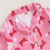 imageKuriozud Kids Christmas Pajamas Toddler Girl Santa Feather Trim Button Down Tops Pants Girls Bow Sleepwear Silk Satin Pjs SetSanta Claus and Cane Candy Pink