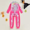 imageKuriozud Kids Toddler Girls Halloween Costume Zipper Long Sleeve Skeleton Jumpsuit Little Girl Halloween Clothes OutfitPink