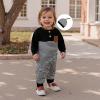 imageKuriozud Newborn Infant Unisex Baby Boy Girl Clothes Button Romper Jumpsuit Basic One Piece OutfitsStriped Long Sleeve Color Block Black