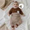 imageKuriozud Newborn Infant Unisex Baby Boy Girl Clothes Button Romper Jumpsuit Basic One Piece OutfitsStriped Long Sleeve Color Block Brown