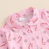 imageKuriozud Toddler Girl Christmas Silk Pajamas Ruffle Button Down 2 Piece Pajama Set Kids Little Girls Pjs Nightgown OutfitPink Candy Cane