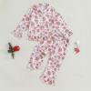 imageKuriozud Toddler Girl Christmas Silk Pajamas Ruffle Button Down 2 Piece Pajama Set Kids Little Girls Pjs Nightgown OutfitPink Cookie