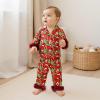 imageKuriozud Toddler Girl Christmas Silk Pajamas Ruffle Button Down 2 Piece Pajama Set Kids Little Girls Pjs Nightgown OutfitRed Feather Trim