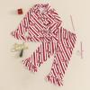 imageKuriozud Toddler Girl Christmas Silk Pajamas Ruffle Button Down 2 Piece Pajama Set Kids Little Girls Pjs Nightgown OutfitRed Stripedbowtie