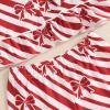 imageKuriozud Toddler Girl Christmas Silk Pajamas Ruffle Button Down 2 Piece Pajama Set Kids Little Girls Pjs Nightgown OutfitRed Stripedbowtie