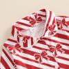 imageKuriozud Toddler Girl Christmas Silk Pajamas Ruffle Button Down 2 Piece Pajama Set Kids Little Girls Pjs Nightgown OutfitRed Stripedbowtie