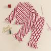 imageKuriozud Toddler Girl Christmas Silk Pajamas Ruffle Button Down 2 Piece Pajama Set Kids Little Girls Pjs Nightgown OutfitRed Stripedbowtie