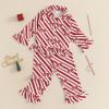 imageKuriozud Toddler Girl Christmas Silk Pajamas Ruffle Button Down 2 Piece Pajama Set Kids Little Girls Pjs Nightgown OutfitRed Stripedbowtie