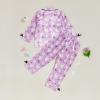 imageKuriozud Toddler Kids Little Girls Halloween Satin Pajamas Pumpkin Feather Trim Sleeve Button Down Sleepwear Pjs Set 19 YBow Print Purple