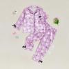 imageKuriozud Toddler Kids Little Girls Halloween Satin Pajamas Pumpkin Feather Trim Sleeve Button Down Sleepwear Pjs Set 19 YBow Print Purple