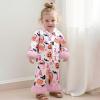 imageKuriozud Toddler Kids Little Girls Halloween Satin Pajamas Pumpkin Feather Trim Sleeve Button Down Sleepwear Pjs Set 19 YPink