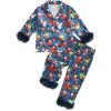imageKuriozud Toddler Girl Christmas Silk Pajamas Ruffle Button Down 2 Piece Pajama Set Kids Little Girls Pjs Nightgown OutfitBlue Santa Feather Trim