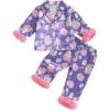 imageKuriozud Toddler Kids Little Girls Halloween Satin Pajamas Pumpkin Feather Trim Sleeve Button Down Sleepwear Pjs Set 19 YHalloweenpurple