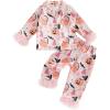 imageKuriozud Toddler Kids Little Girls Halloween Satin Pajamas Pumpkin Feather Trim Sleeve Button Down Sleepwear Pjs Set 19 YPink