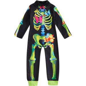 imageKuriozud Kids Toddler Girls Halloween Costume Zipper Long Sleeve Skeleton Jumpsuit Little Girl Halloween Clothes OutfitGreen