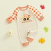 imageKuriozud Newborn Baby Boy Thanksgiving Outfit Little Turkey Romper Long Sleeve Jumpsuit Infant Boy Fall ClothesTurkey Excavator Plaid Apricot