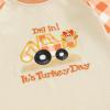 imageKuriozud Newborn Baby Boy Thanksgiving Outfit Little Turkey Romper Long Sleeve Jumpsuit Infant Boy Fall ClothesTurkey Excavator Plaid Apricot