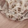 image:imageKuriozud Baby Girl Bubble Romper Bodysuit Short Sleeve Jumpsuit Smocked Outfit Cute Infant Summer ClothesBeige  Floral