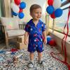 image:imageKuriozud Kids Toddler Boy 4th of July Pajamas Short Sleeve Button Down Shirt Top and Shorts 2pcs Pjs Sets SleepwearStar Blue