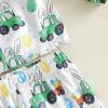 image:imageKuriozud Kids Toddler Boy Easter Pajamas Long Sleeve Button Down Shirt Top and Pants 2pcs Pjs Sets SleepwearCar Bunny Egg Green
