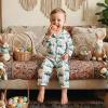 image:imageKuriozud Kids Toddler Boy Easter Pajamas Long Sleeve Button Down Shirt Top and Pants 2pcs Pjs Sets SleepwearCar Bunny Egg Green