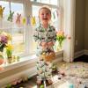 image:imageKuriozud Kids Toddler Boy Easter Pajamas Long Sleeve Button Down Shirt Top and Pants 2pcs Pjs Sets SleepwearCar Bunny Egg Green