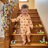 image:imageKuriozud Kids Toddler Boy Easter Pajamas Long Sleeve Button Down Shirt Top and Pants 2pcs Pjs Sets SleepwearCar Bunny Egg Orange