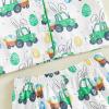 image:imageKuriozud Kids Toddler Boy Easter Pajamas Short Sleeve Button Down Shirt Top and Shorts 2pcs Pjs Sets SleepwearCar Bunny Egg Green