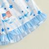 image:imageKuriozud Kids Toddler Girl 4th of July Pajamas Short Sleeve Button Down Shirt Top and Shorts 2pcs Pjs Sets SleepwearAmerican Flag Bow Blue
