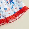 image:imageKuriozud Kids Toddler Girl 4th of July Pajamas Short Sleeve Button Down Shirt Top and Shorts 2pcs Pjs Sets SleepwearAmerican Flag Bow Red